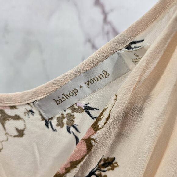 Anthropologie Top Womens Small Pink Floral Cami Tank Adjustable Blouse Bishop - Picture 3 of 10